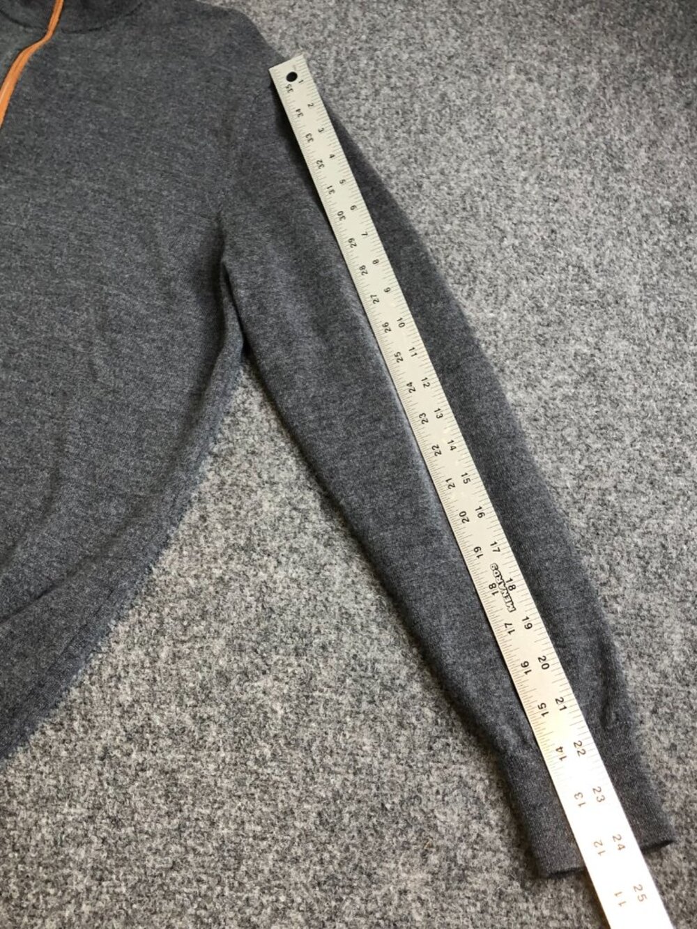 Collars & Co Pullover Sweater Mens XL Gray Australian Merino Wool 1/4 Zip - Picture 4 of 10